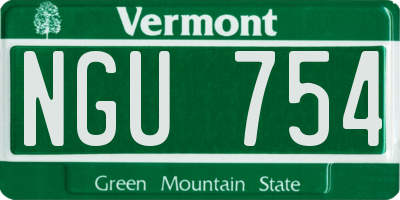 VT license plate NGU754
