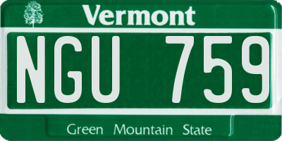 VT license plate NGU759