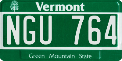 VT license plate NGU764