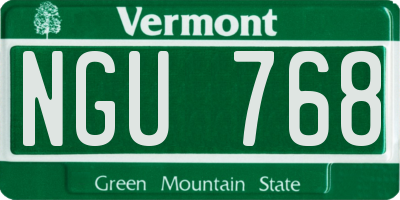 VT license plate NGU768