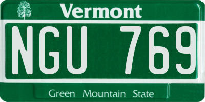VT license plate NGU769
