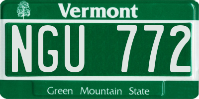 VT license plate NGU772