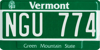 VT license plate NGU774