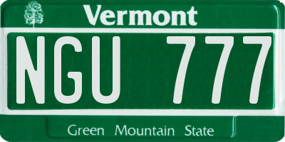 VT license plate NGU777