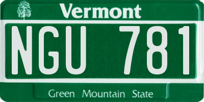 VT license plate NGU781