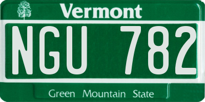 VT license plate NGU782