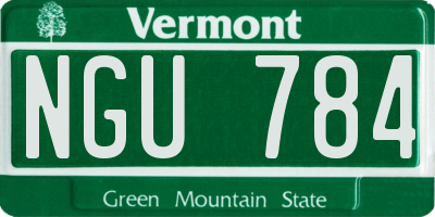 VT license plate NGU784