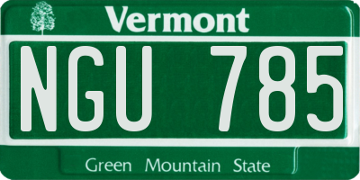 VT license plate NGU785