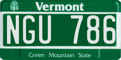 VT license plate NGU786