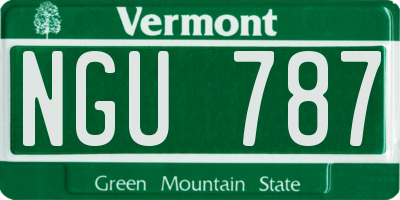 VT license plate NGU787