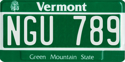 VT license plate NGU789