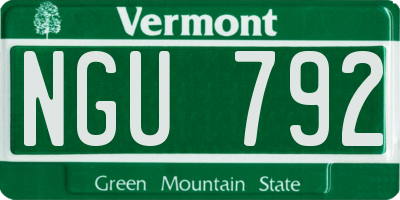 VT license plate NGU792