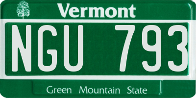 VT license plate NGU793