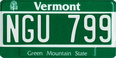 VT license plate NGU799