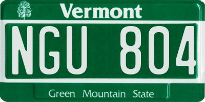 VT license plate NGU804