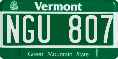 VT license plate NGU807