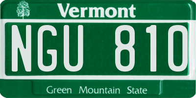 VT license plate NGU810