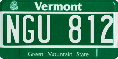 VT license plate NGU812