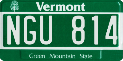 VT license plate NGU814