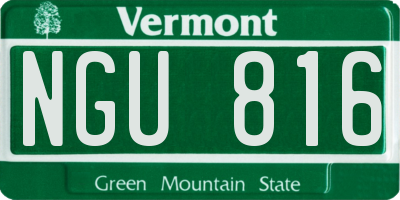 VT license plate NGU816