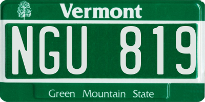 VT license plate NGU819