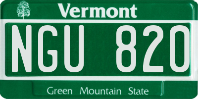 VT license plate NGU820