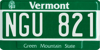 VT license plate NGU821