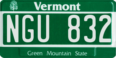 VT license plate NGU832
