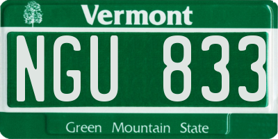VT license plate NGU833