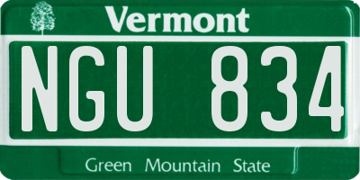 VT license plate NGU834