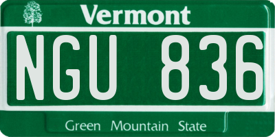 VT license plate NGU836