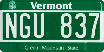 VT license plate NGU837