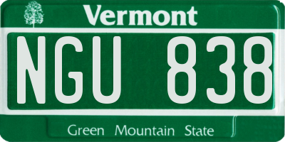 VT license plate NGU838