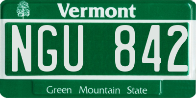 VT license plate NGU842