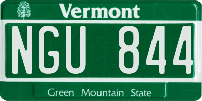 VT license plate NGU844