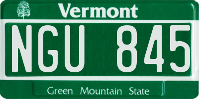 VT license plate NGU845