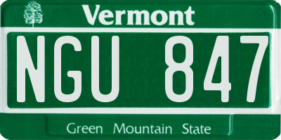 VT license plate NGU847