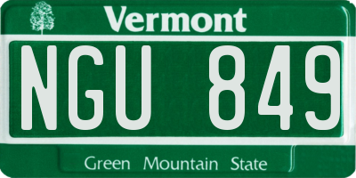VT license plate NGU849