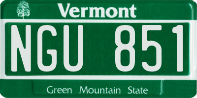 VT license plate NGU851