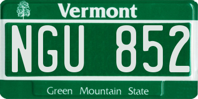 VT license plate NGU852