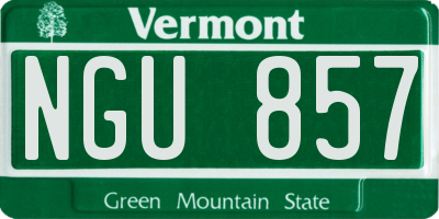 VT license plate NGU857