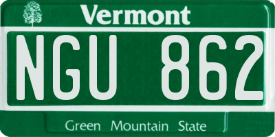 VT license plate NGU862