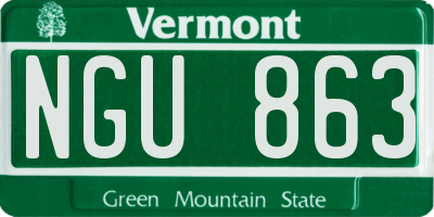 VT license plate NGU863