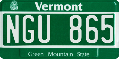 VT license plate NGU865