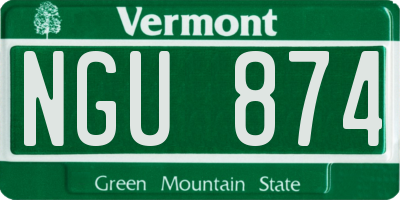 VT license plate NGU874
