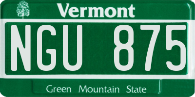VT license plate NGU875