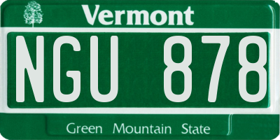 VT license plate NGU878