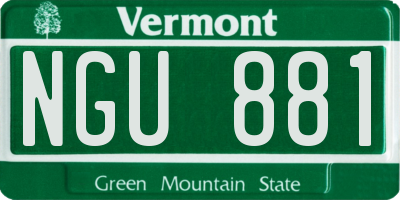 VT license plate NGU881