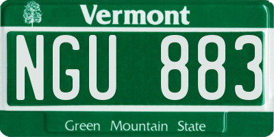 VT license plate NGU883
