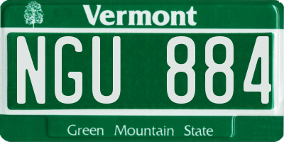 VT license plate NGU884